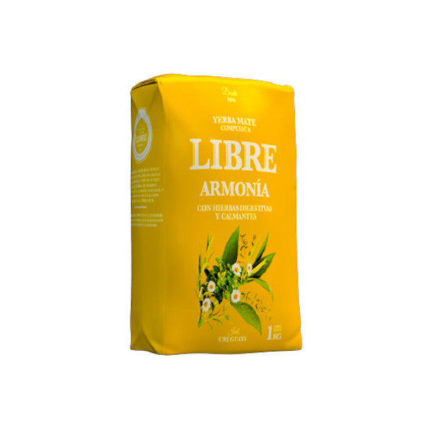 Libre Harmonious Blend with Digestive and Calming Herbs Yerba Mate Compuesta Armonía con Hierbas Digestivas y Calmantes, 1 kg / 35.27 oz