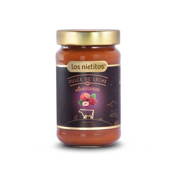 Los Nietitos Limited Edition Dulce de Leche Receta Tradicional Con Avellanas Traditional Caramel With Hazelnuts, 400 g / 14.1 oz