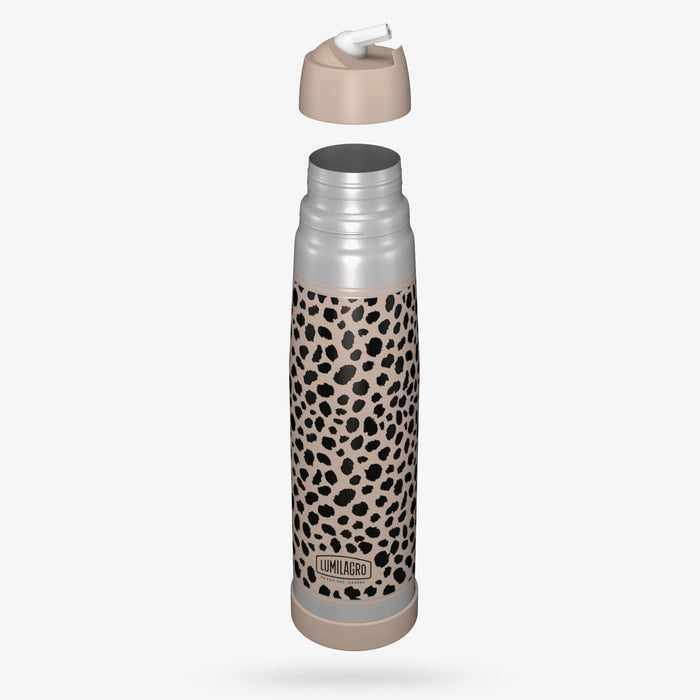 Lumilagro Termo de Acero Animal Print Stainless Steel Thermos Vacuum Bottle with Pouring Beak for Mate, 1 l / 33.8 fl oz