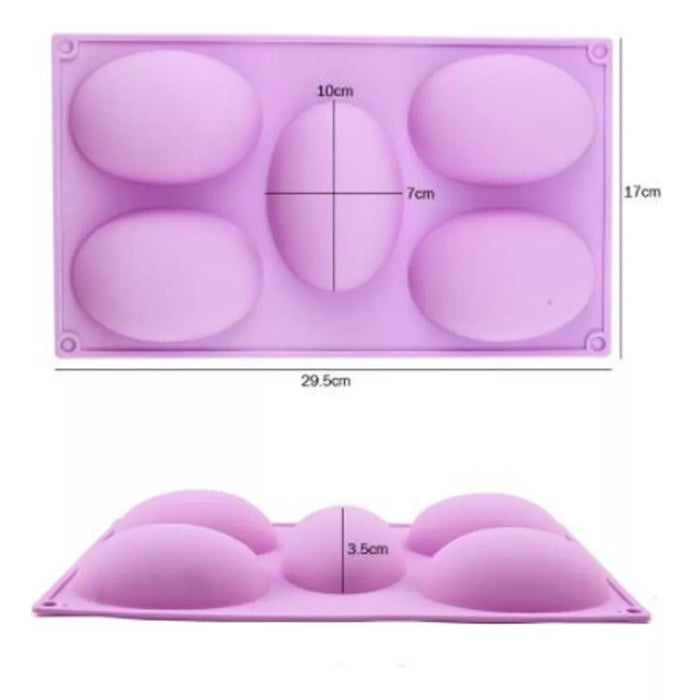 Molde de Silicona para Huevos de Pascua MDCH - Juego de 5 Cavidades para Chocolate y Repostería