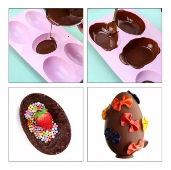 MDCH Silicone Easter Egg Mold - Set of 5 Cavities for Chocolate and Baking
