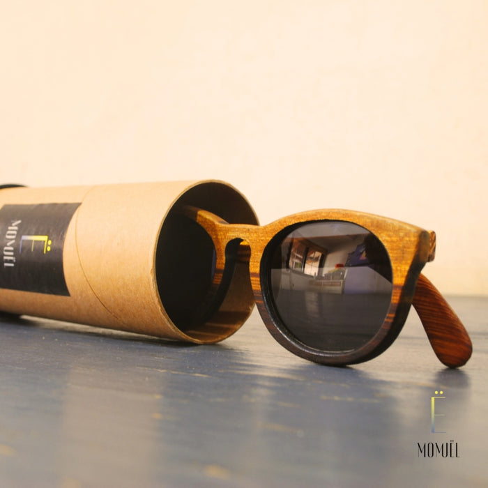 MOMUËL | Anteojos de Sol Minimal Sustainable Wood Sunglasses | UV400 Protection 135 mm x 50 mm