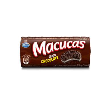Macucas Galletitas Cookies de Chocolate Doce com Recheio de Baunilha, 85 g / 3 oz (embalagem com 3) 