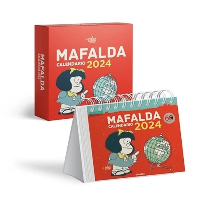 Mafalda 2024 Calendario Caja – Rojo - Calendars - by Quino - Granica Agendas Editorial - (Spanish)