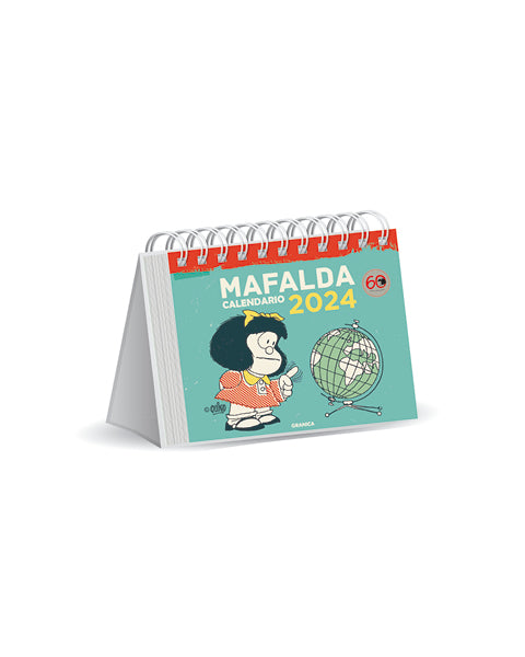 Mafalda 2024 Calendario Escritorio Turquesa - Calendars - by Quino - Granica Agendas Editorial - (Spanish)