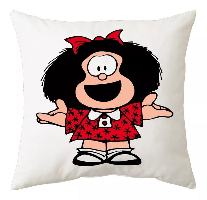 Mafalda Almohadon: Comfy Square Pillow for Fans | 40 cm x 40 cm