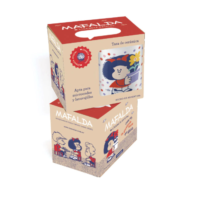 Mafalda Comic Argentinian Ceramic Mug - Character-Packed, Screen-Printed Cup