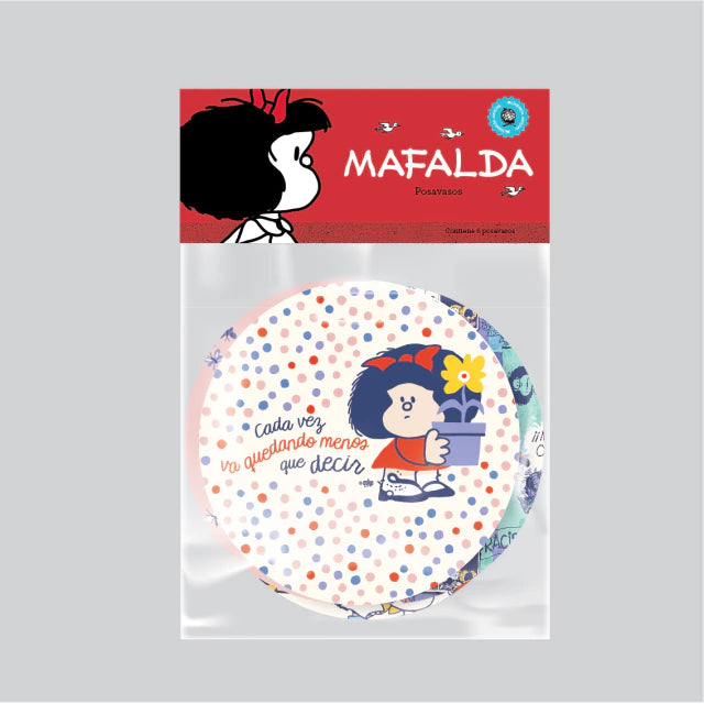 Mafalda Comic Argentinian Coasters - Durable PVC Set of 6 (10 cm)