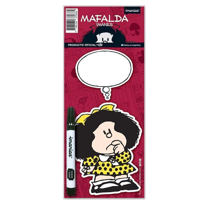 Mafalda Comic Argentinian Magnetic Organizer with Marker
