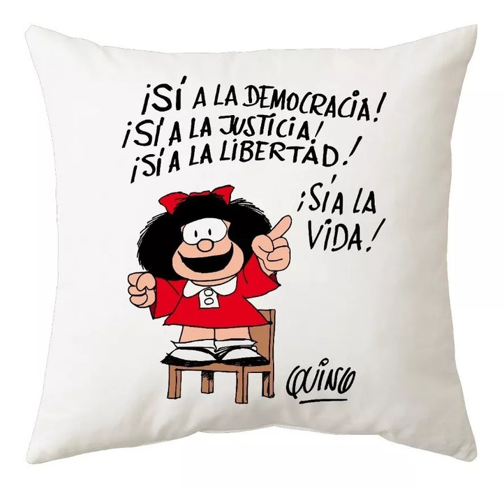 Mafalda Democracy Justice Free Pillow - 40 cm x 40 cm