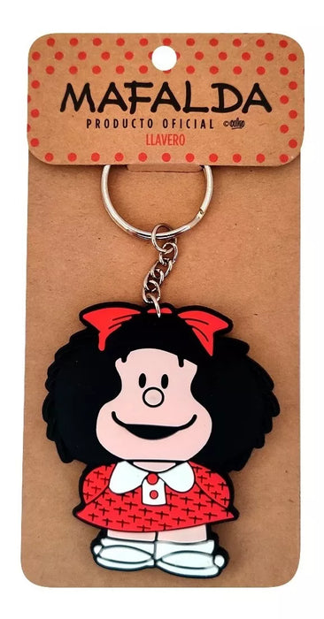 Mafalda Silhouette Rubber Keychain - Unique Collectible
