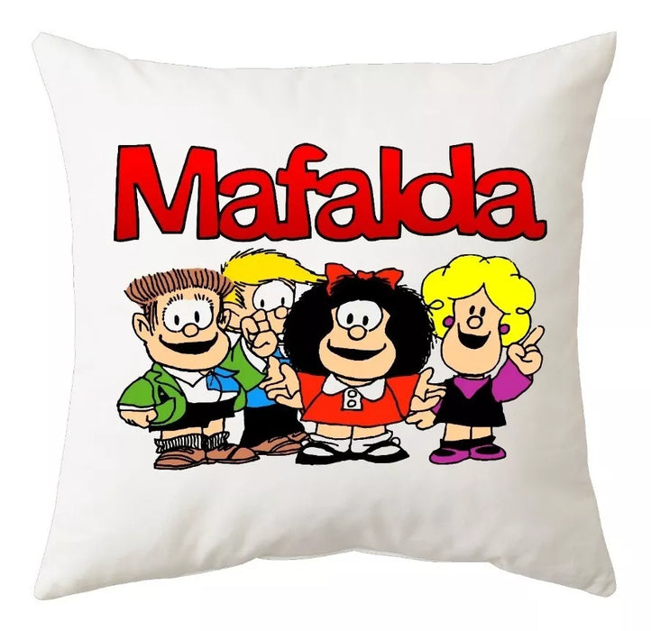 Mafalda, Manolito, Susanita, y Felipe Collectible Pillows | 40 cm x 40 cm