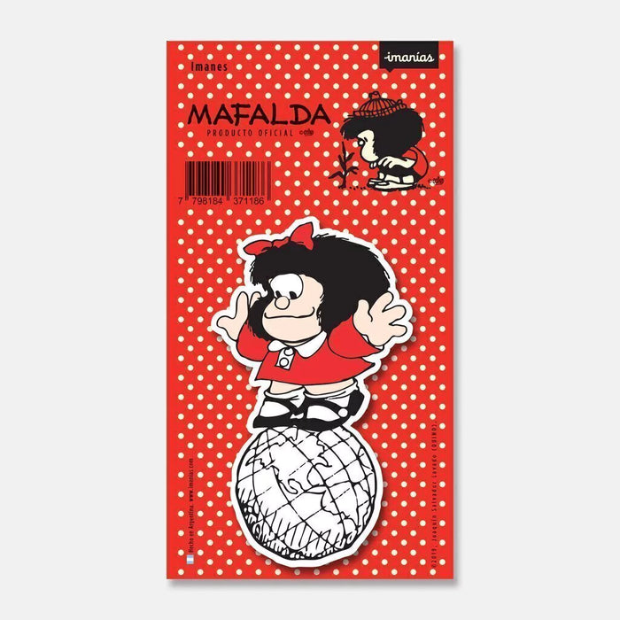 Mafalda and the World Magnet 10 cm x 7.5 cm - Argentine Comic