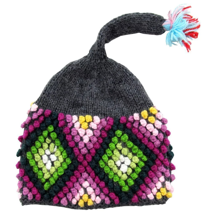 Mamakolla Authentic Andean Chullo Hat with Pom-Pom Tassel - Handcrafted for Women, Artisanal and Cozy