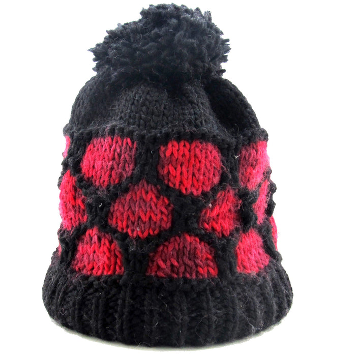 Mamakolla Authentic Andean Handmade Wool Hat with Thick Pom Pom - Artisanal Andean Hat