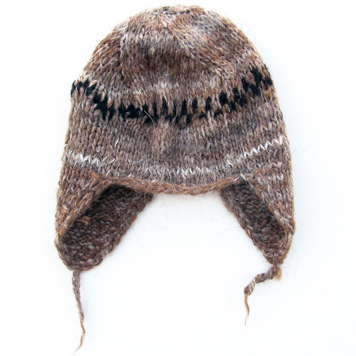 Mamakolla Handcrafted Alpaca K: Adorable Earmuff Hat with Baby Straps (for kids and babies)