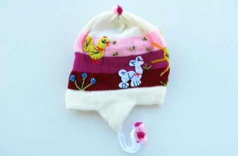 Mamakolla Handmade Alpine K with Earflaps, Colorful Straps - For 1-3-Year-Olds
