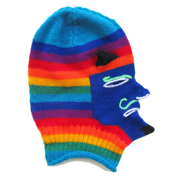 Mamakolla Handmade Carnival Mask: Diablito Tinkus Ukuku - In Wiphala Flag Colors - For Kids