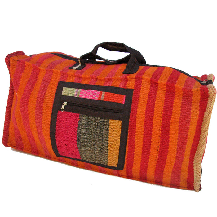 Mamakolla Handwoven 65 Telar Travel Bag with 1 Side Pockets, Grip Straps, and Hanging Option (Various Models)