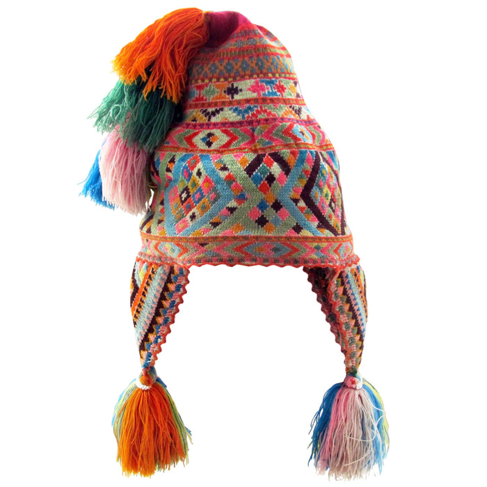 Mamakolla Unique Cusqueño Chullo for Kids - Handcrafted Antique Ll'uchu Chullo with Collection Fringes