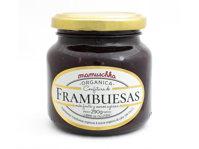 Mamuschka Confitura de Frambuesas Orgánica Sin Gluten, Raspberry Organic Spread From Patagonia 290 g / 10.22 oz