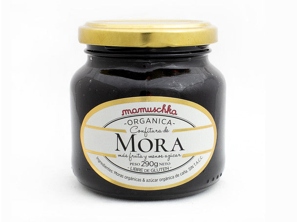 Mamuschka Confitura de Mora Orgánica Sin Gluten, Blackberry Organic Spread From Patagonia - Gluten Free, 290 g / 10.22 oz