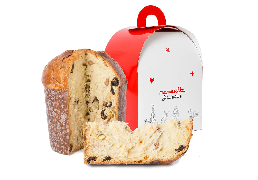 Mamuschka Pan Dulce Grande Panettone Tradicional con Frutos Secos Sweet Bread Panettone Traditional with Dried Fruits Large, 900 g / 31.74 oz