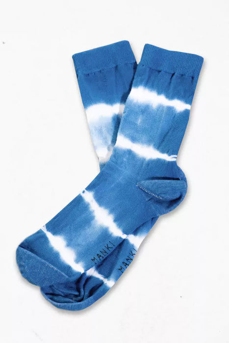 Manki | Cotton Comfort Fashion Socks - Sky Blue Style