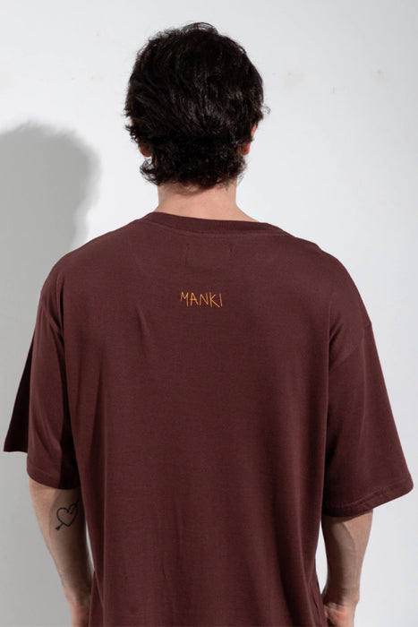 Manki | Men's Short Sleeve Comfort Fashion Tee - Chocolate Brown