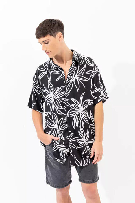 Manki | Modern Short Sleeve Fashion Shirt - Stylish Moda Design - LUPPO Black