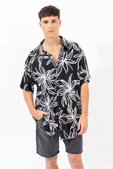 Manki | Modern Short Sleeve Fashion Shirt - Stylish Moda Design - LUPPO Black