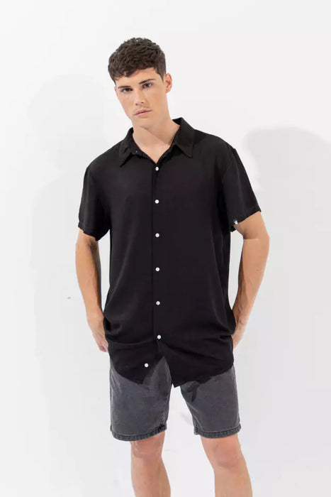 Manki | Stylish Short Sleeve Comfort - Moda Tosh Black Shirt