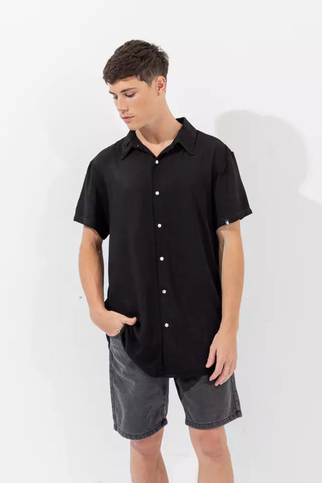 Manki | Stylish Short Sleeve Comfort - Moda Tosh Black Shirt