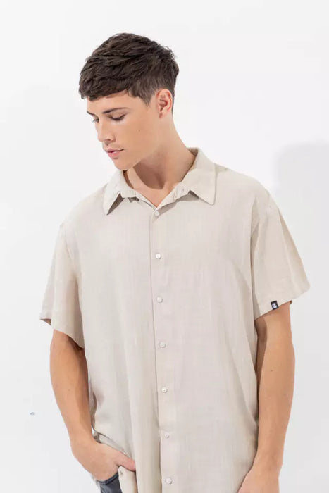 Manki | Stylish Short Sleeve Comfort - Moda Tosh Silver Shirt for Men