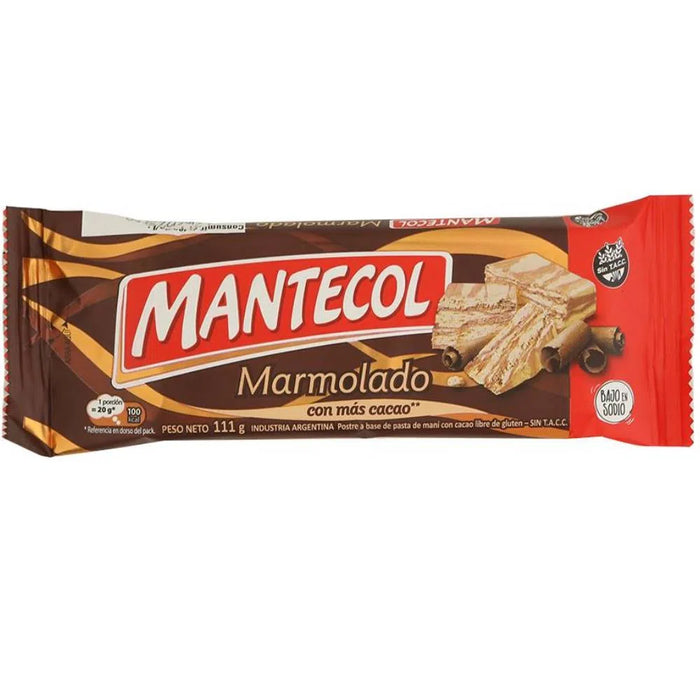 Mantecol Marmolado Manteiga de Amendoim Semi-Suave Nougat Chocolate Mármore 110 g / 3,88 oz (embalagem com 3) 