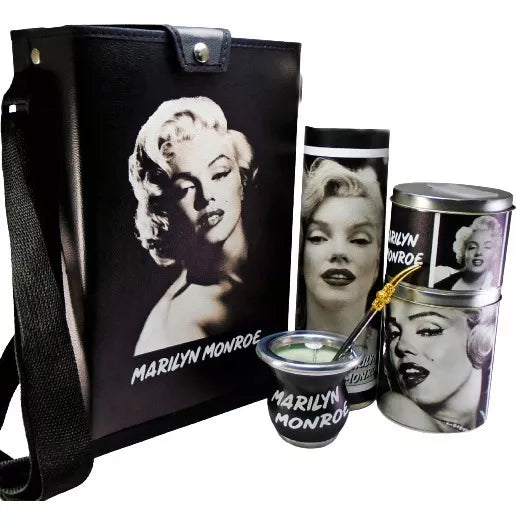 Marilyn Monroe Matte Collection -  Mate Set with Bag, Yerba Mate Gourd, Sugar Bowl, Thermos Cover, Elegant Mate Accessories - Juegos De Mate Marilym Monroe