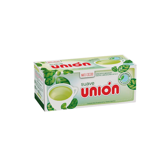 Union Suave Soft Mate Cocido - Ready-to-Brew Yerba Mate Bags (Box of 25)
