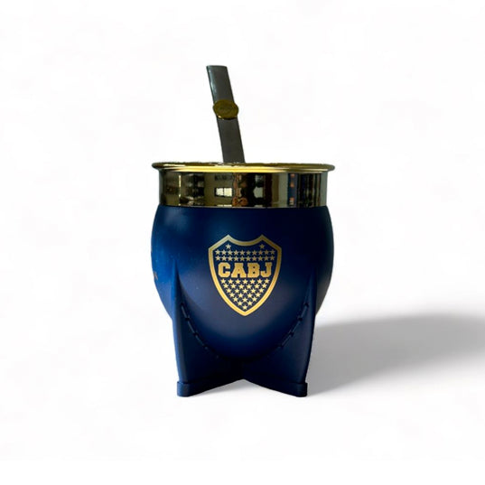 Mate Pampa | Boca Juniors : Includes Bombilla, Front Shield - Authentic Fan Collection