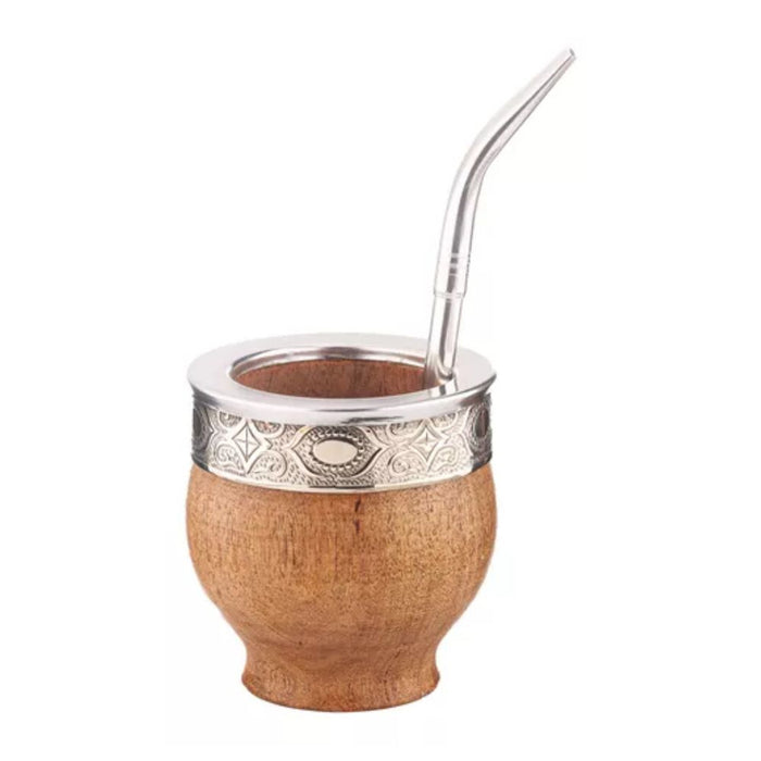 Matesur Deluxe Algarrobo Imperial Gourd with Loro Spout Mate Straw Cup with Bombilla - Authentic South American Mate Experience
