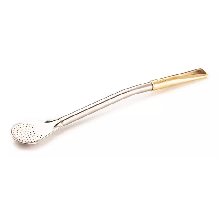 Matesur Stainless Steel Straight Bombilla with Bronze Tip and Filter Spoon - Enhance Your Mate Experience
