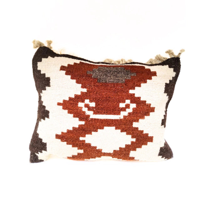 Matriarca Handwoven Tapestry Cushion (50 cm x 50 cm) - Sheep's Wool - Natural Dyes from Leaves, Bark, Fruits - Filling Included
