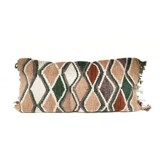 Matriarca Handwoven Wool Tapestry Cushion (40 cm x 80 cm) - Sheep's Wool, Natural Dyes from Leaves, Bark, Fruits - Filling Included