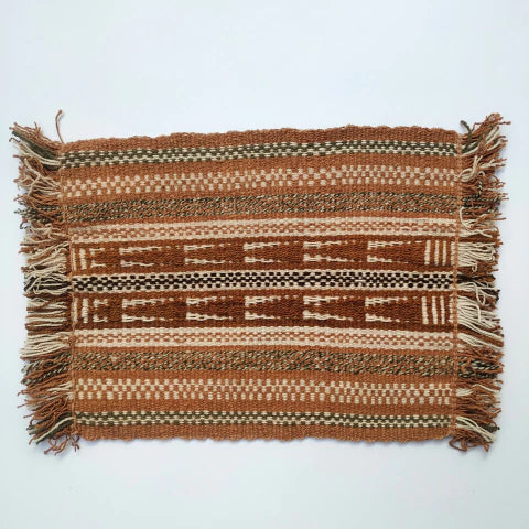 Matriarca Handwoven Wool Tapestry (40 cm x 50 cm) - Sheep's Wool Tapestry, Loom-Woven with Plant-Dyed Fibers: Leaves, Bark, and Fruits