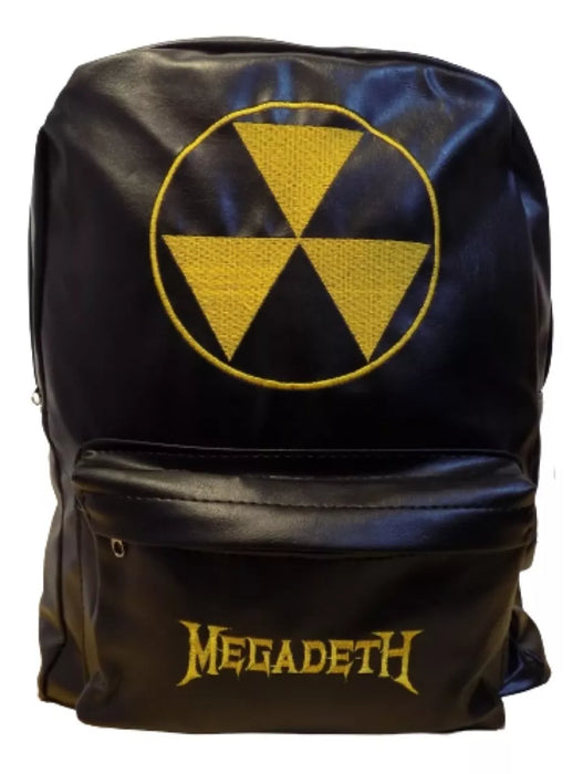 Megadeth Embroidered Leather Backpack - Rocker Chic, Iconic Metal Style & Durability
