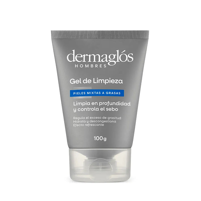 Men's Dermaglós Facial Cleansing Gel - 100ml, Oily to Combination Skin