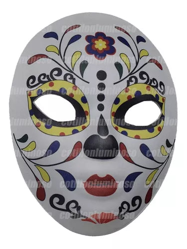 Mexican Day of the Dead Catrina Calavera Mask - Dia De Los Muertos Costume Accessory