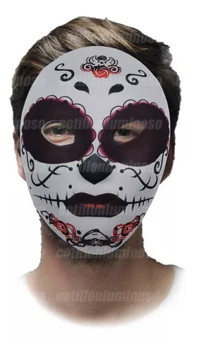 Mexican Day of the Dead Catrina Calavera Mask - Dia De Los Muertos Costume Accessory