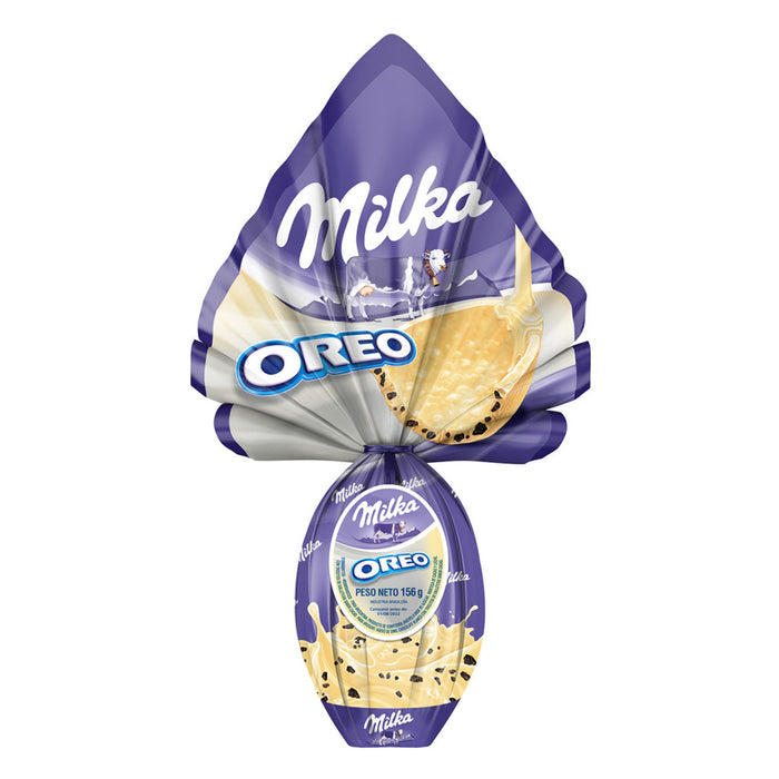 Milka White Chocolate Egg with Oreo Cookies Inside Huevo de Chocolate Blanco con Oreo, 156 g / 5.50 oz