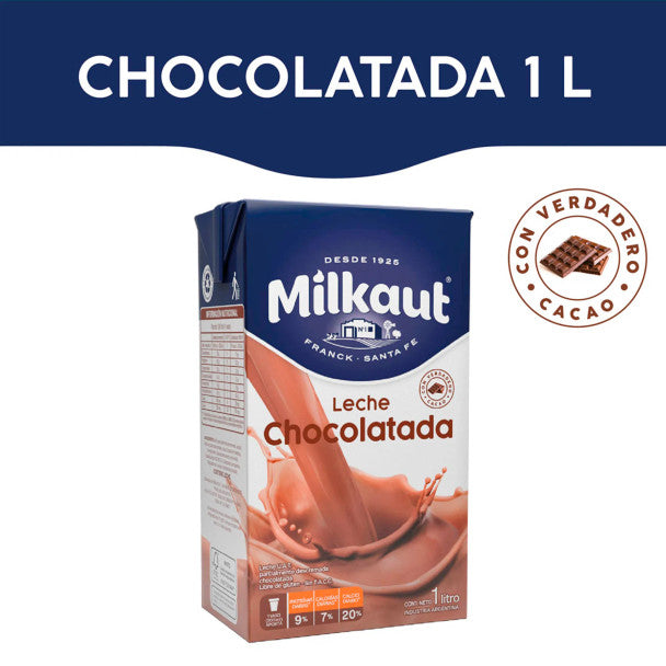 Milkaut Chocolatada Classic Chocolate ao Leite Tetrapack, 1 L / 33,8 fl oz 
