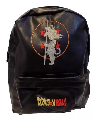 Mochila Dragon Ball Embroidered Leather Backpack - Anime Series, Stylish and Durable Bag for Fans